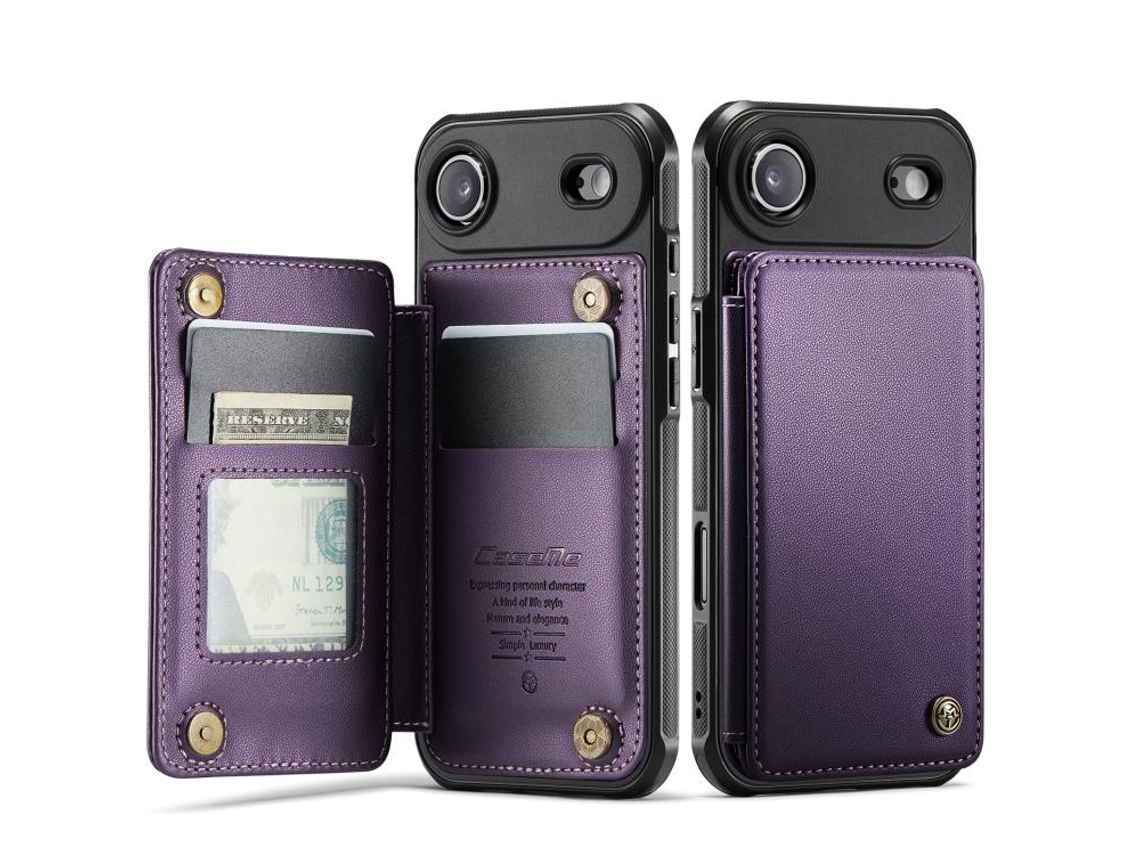 Capa Para Iphone 17 Air Com Compartimento Para Cartão E Proteção Rfid.