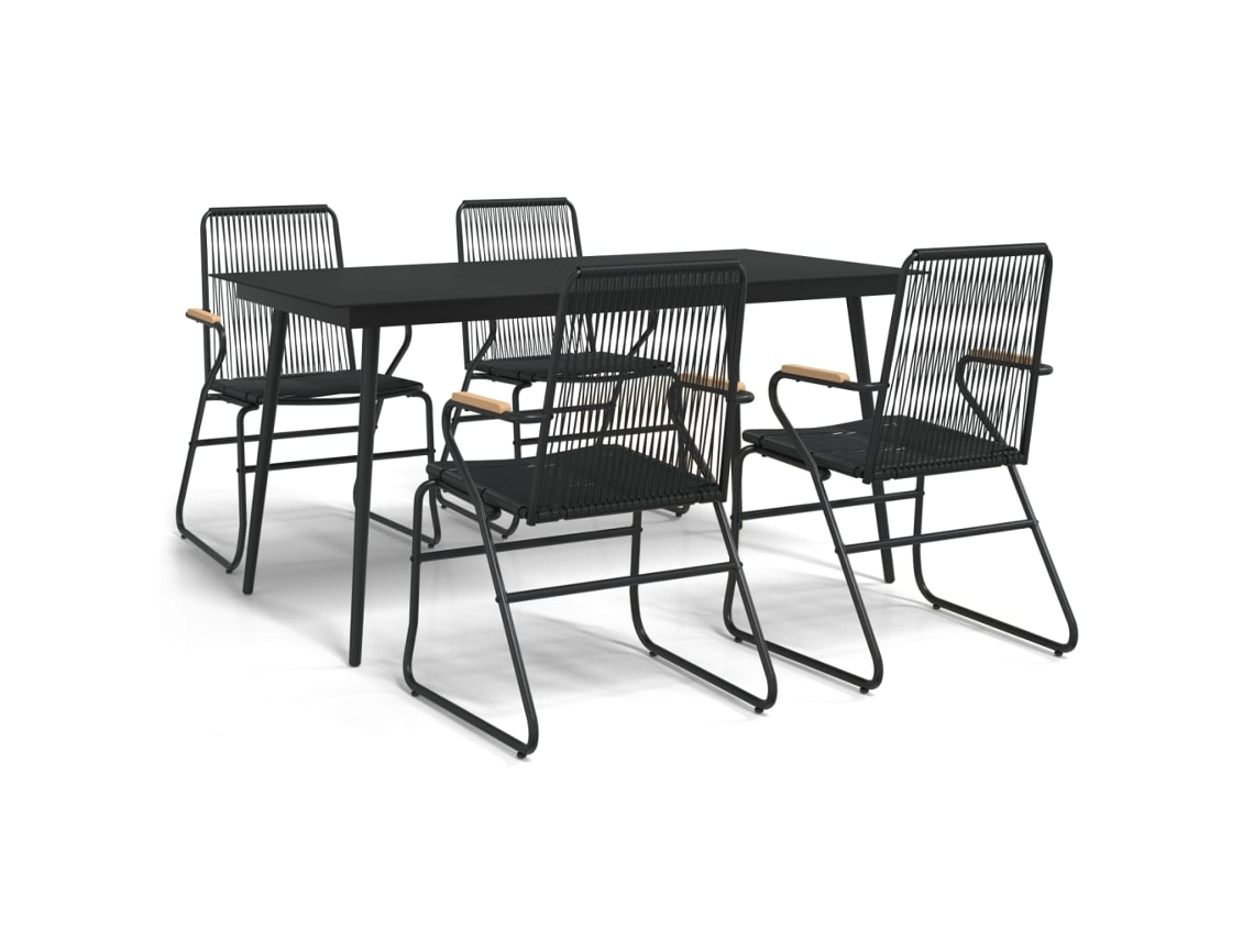 Garden Dining Set, Garden Dining Sets Vidaxl Preto Rattan / Vime (n/a)