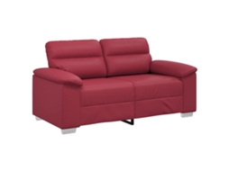 Sofá 2 Lugares Vermelho Vinho 160x81x84 Cm em Couro Sintético MAISON EXCLUSIVE