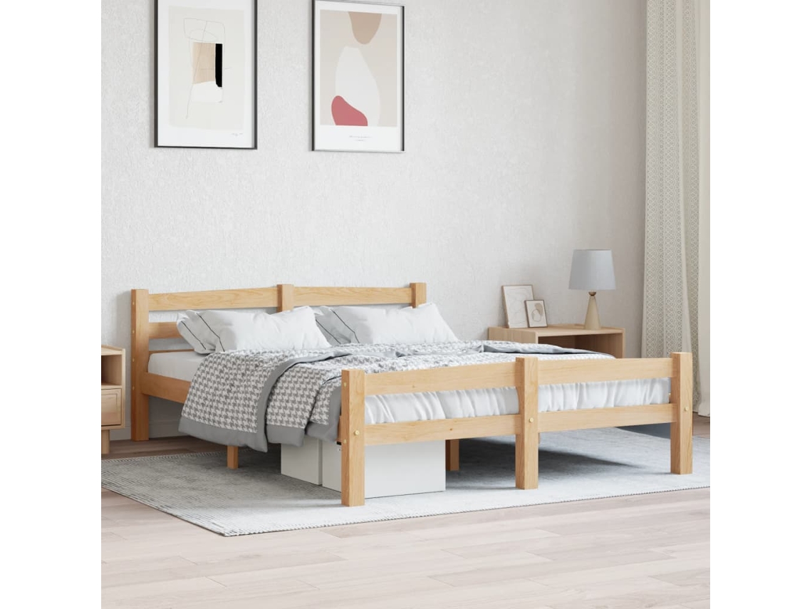 Estrutura De Cama 120x200 Cm Pinho Maciço