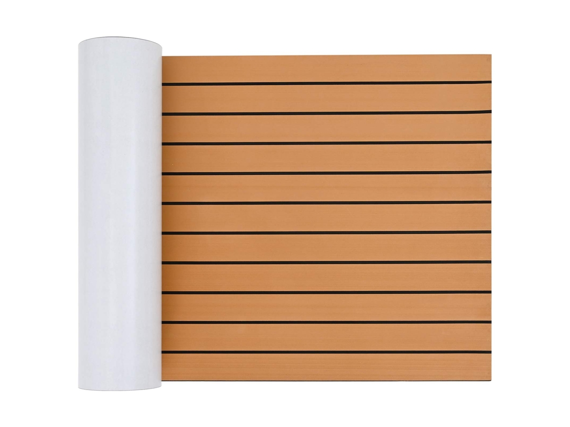 Vidaxl Tapete De Barco Riscas Castanho E Preto 240 X 60 Cm Eva