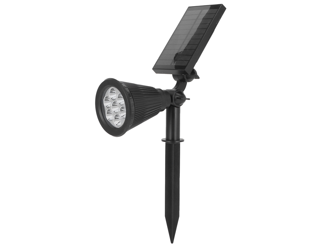 Lâmpada Solar Inteligente 7led Ip65 Jardim Paisagem Gramado Preto