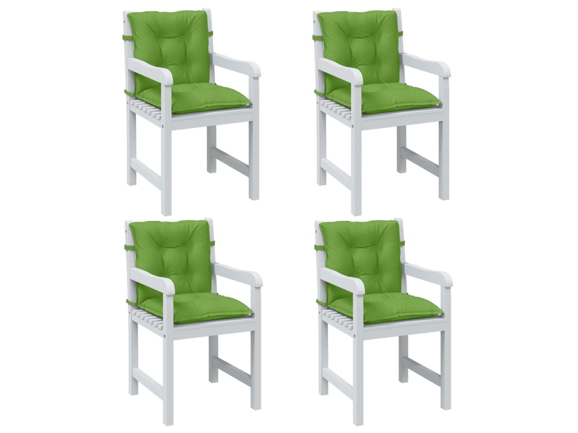 Vidaxl Almofadões Lombares P/ Cadeiras 4pcs Mesclado Tecido Verde