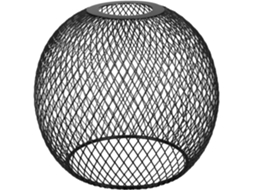 Abajur Vazado de Metal para Luminária Pendente Vintage com Estrutura Esférica, Estilo Industrial, Preto. SFUSHOS