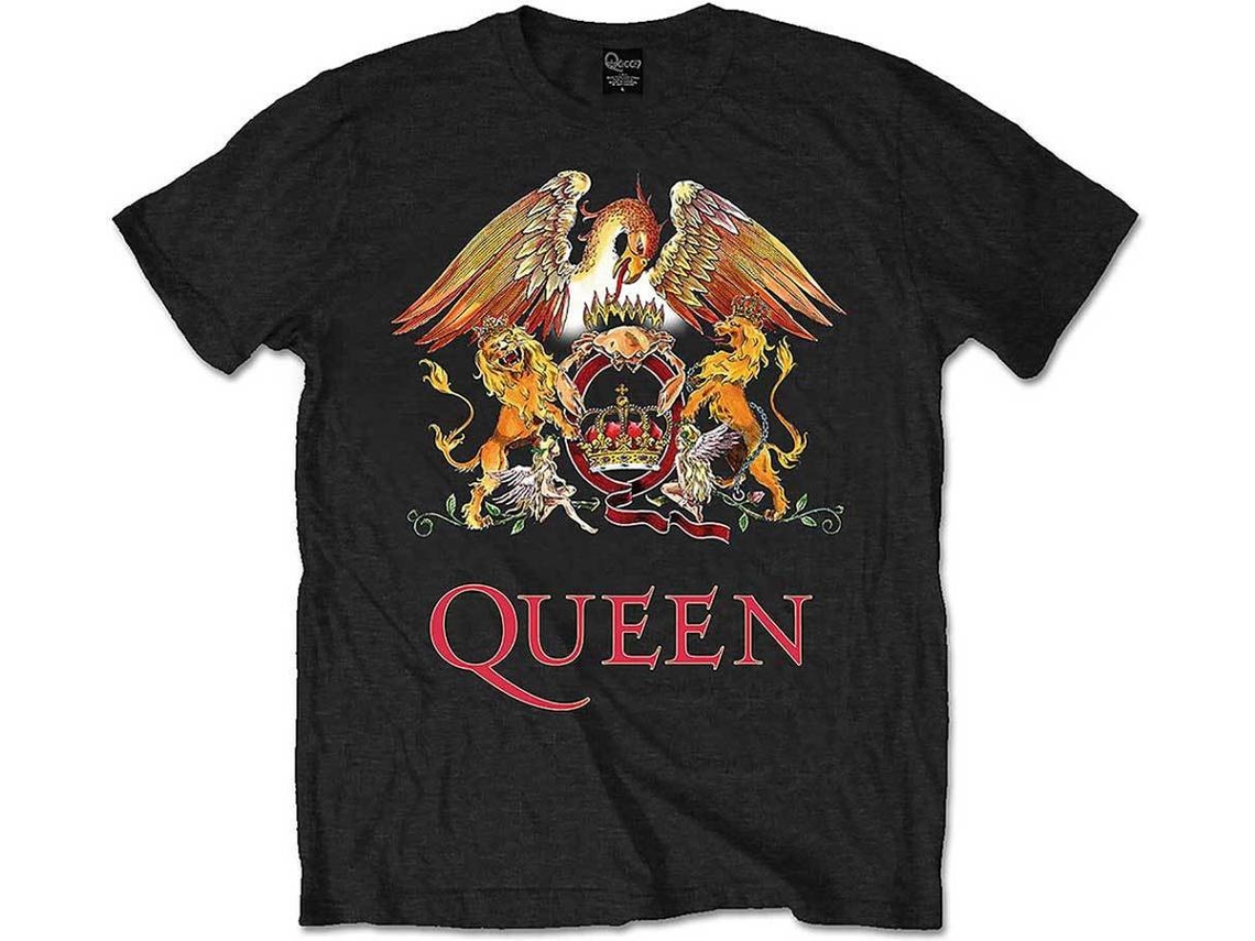 T-Shirt QUEEN Classic Crest preta S