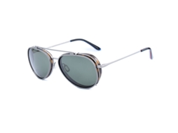 Armação de óculos de grau masculina Vuarnet VL18050003-Sunclip (cinza - aço inoxidável - 145 mm - Ø 54 mm)