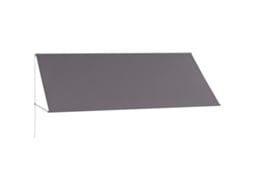 Toldo retrátil manual, 300x120cm, com inclinação, proteção UV, alumínio, cinza escuro ORBITRA COMMERCE