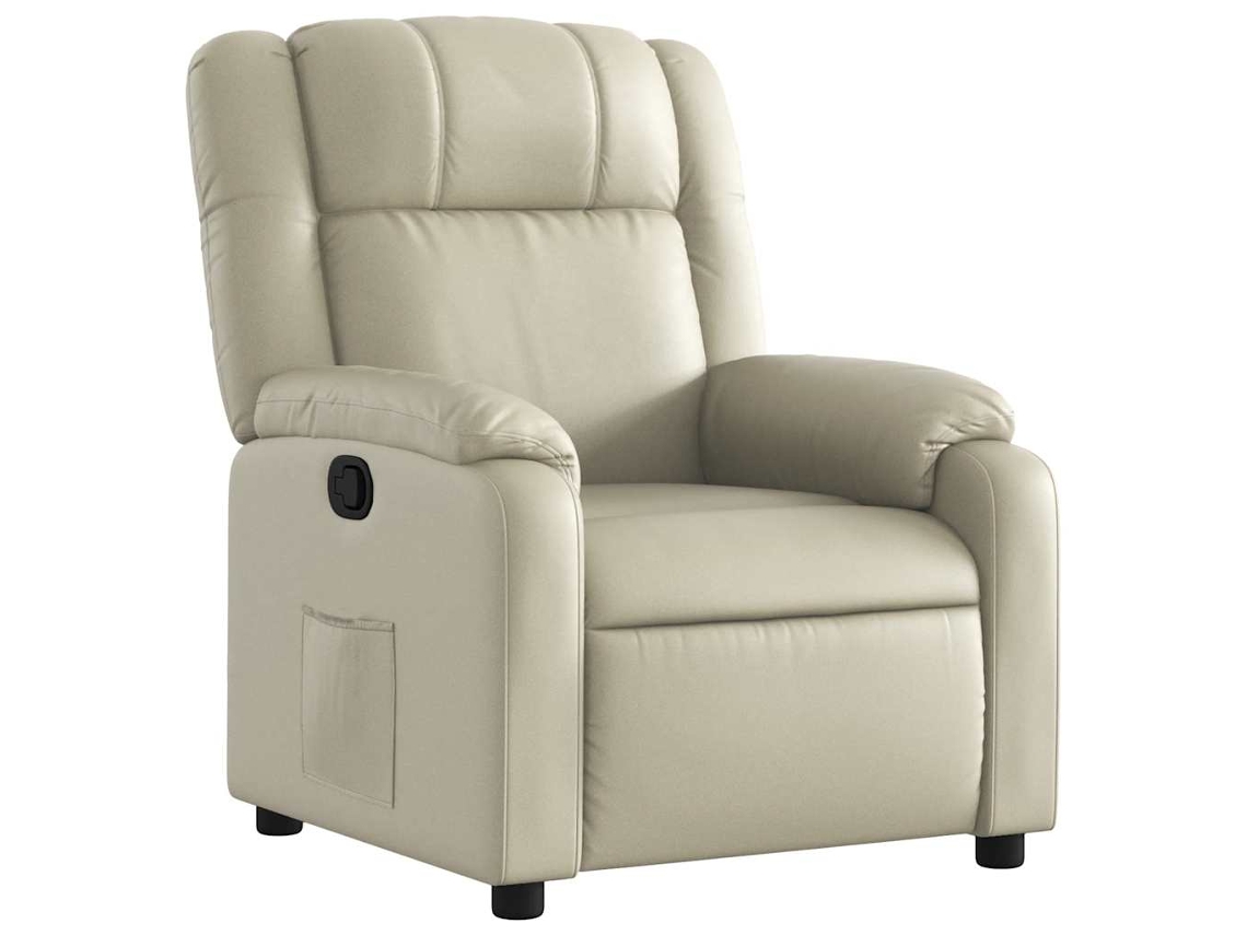 Poltrona reclinável VIDAXL couro artificial cor creme