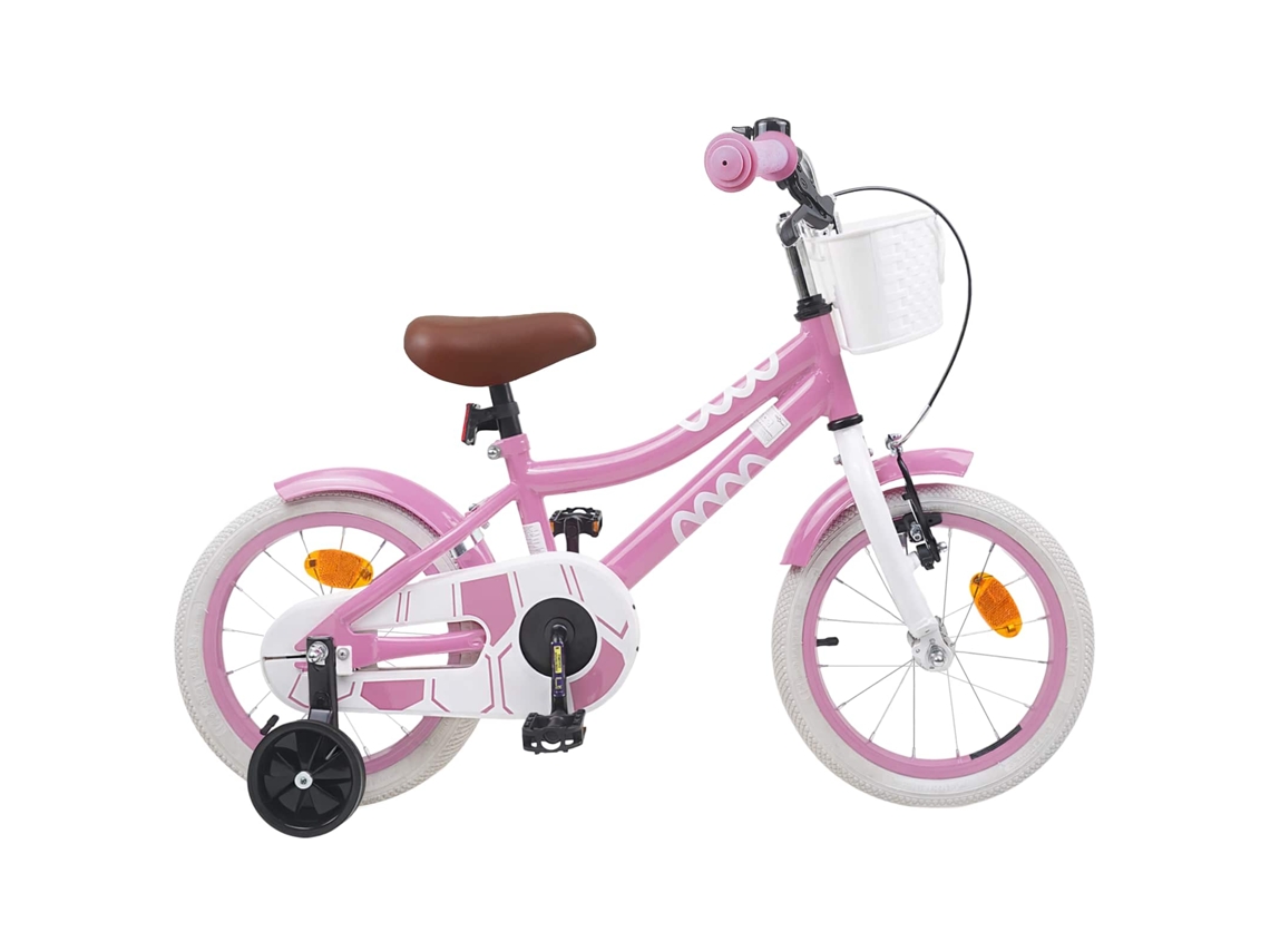 Vidaxl Bicicleta Infantil 12 Polegadas Para 2-4 Anos Rosa Claro