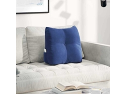 Vidaxl Travesseiro Para Costas Azul Polícia 45 X 24 X 50 Cm Veludo