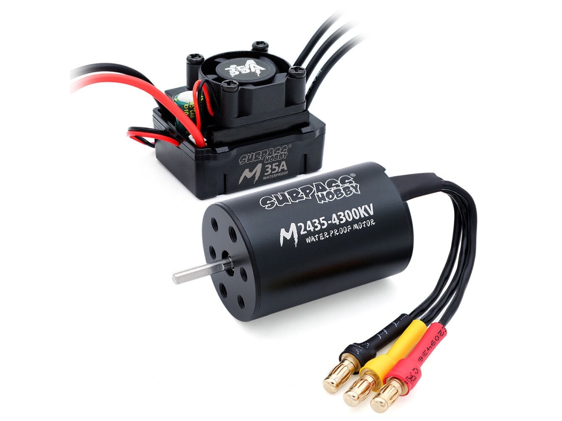 Motor Brushless M2440 4300kvsurpass hobby M2440 À Prova D'água Preto Esc M35a Impermeável Carros Rc 1/18 Peças MDUG