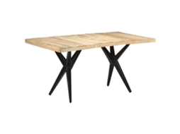 Vidaxl Mesa De Jantar 160x80x76 Cm Madeira De Mangueira Áspera