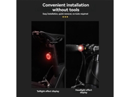 Luz De Bicicleta Inteligente Com Freio E Lanterna Traseira Em Led, Recarregável Via Usb. Aquaforge