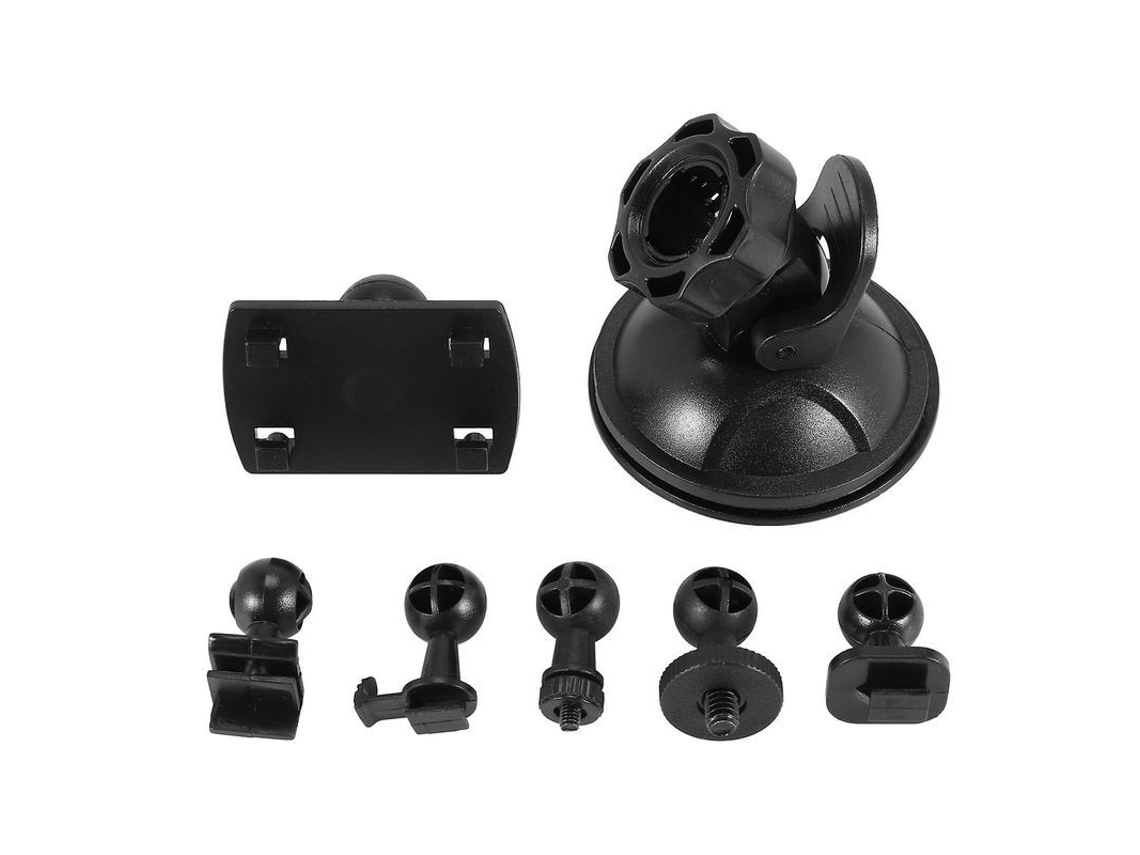 Suporte Rotativo Para Dvr Gps Câmera De Carro Com 6 Adaptadores E Ventosa Forte Para Painel/parabrisa Preto