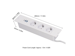 Laxiscreed Placa De Energia Embutida Com 3 Tomadas, 2 Usb-a E 1 Usb-c Pd 20w Para Instalação