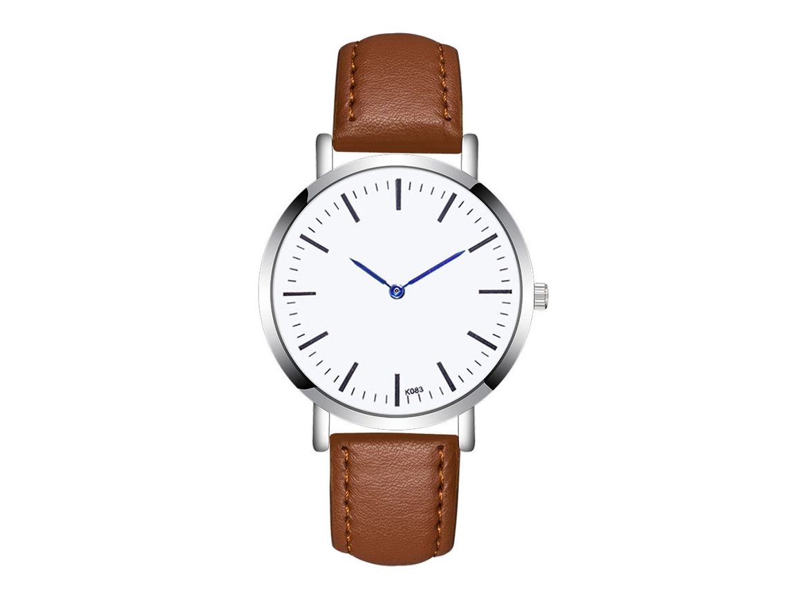 Reloj Deportivo Empresarial Para Hombre Con Correa De Cuero, Estilo Elegante Café Claro