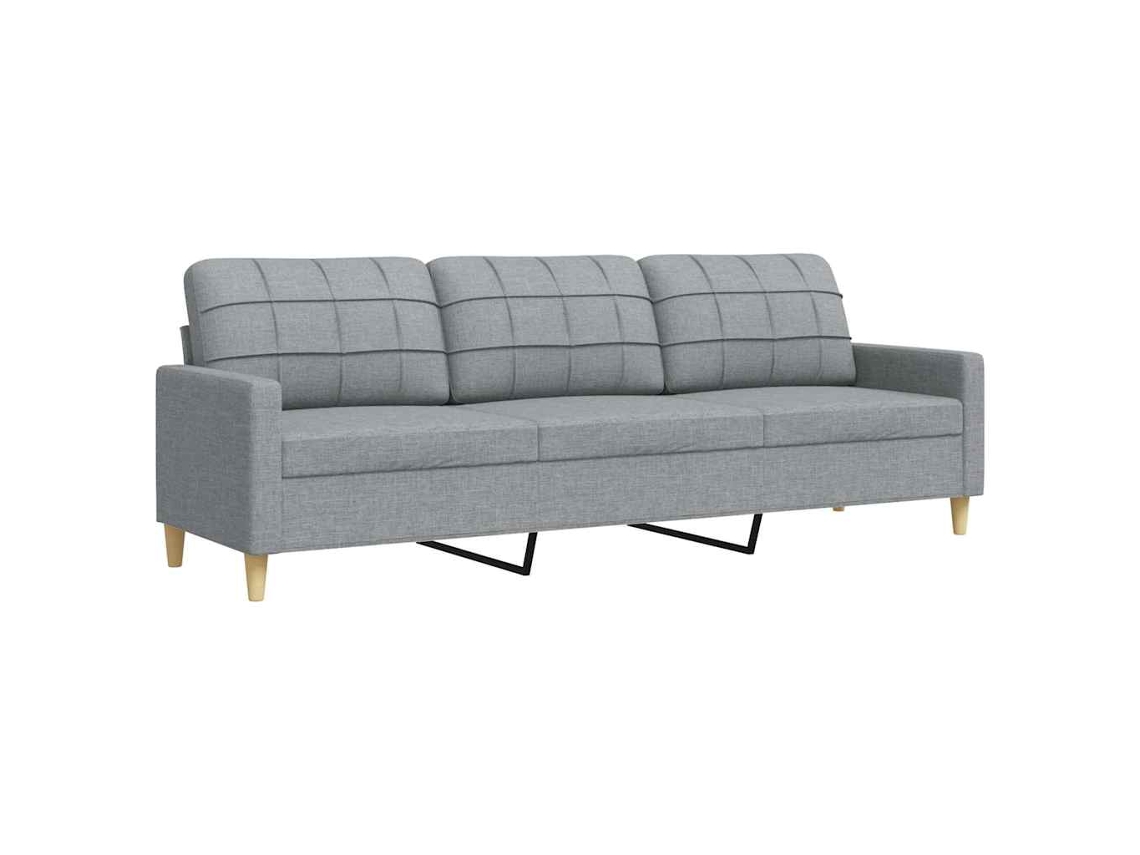 3-seater Sofa, 3-seater Sofas Vidaxl Cinzeto Tecido (n/a)