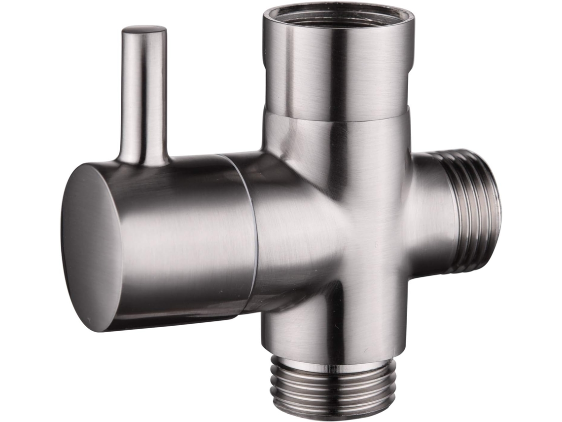 Válvula De 3 Vias Em Latão Maciço G1/2" Para Chuveiro De Mão, Componentes Para Chuveiro, Encaixe Universal, Níquel Escovado