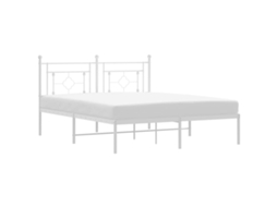Estrutura de Cama com Cabeceira Metal Branco MAISON EXCLUSIVE 160x200 cm