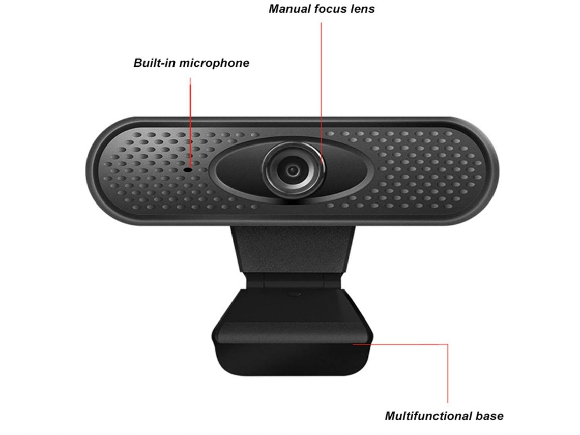 Webcam 1080P com microfone, webcam USB para desktop/laptop, câmera externa, webcam de streaming Bestvite (preta)