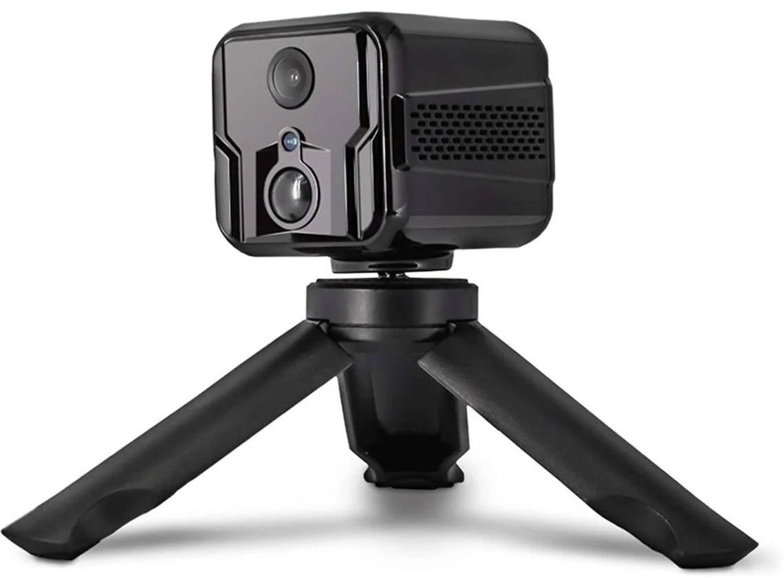 Mini câmera espiã Wi-Fi 1080p HD Transmissão ao vivo Sensor de movimento Visão noturna Áudio discreto Preto Bestvite