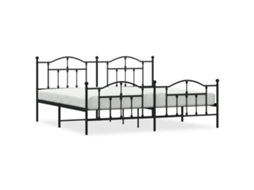 Bed Frame, Bed Frames Vidaxl Preto Aço (200 X 200 Cm)