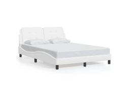 Estrutura de Cama Zadar Couro Artificial Branco 140x190 cm