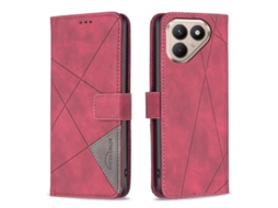 Capa De Celular Tkdaddy Para Tecno Pova 7 Ultra 5g, Capa De Couro Com Estampa Geométrica, Cor Binfen, Vermelha