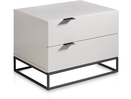 Mesa de Cabeceira ANGEL CERDÁ S.L. 7004 (Preto, Cinzento - MDF, Aço inoxidável - 55 x 41 x 41 cm)