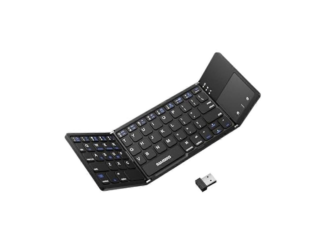 Teclado Bluetooth Dobrável com Touchpad Teclado Portátil Sem Fio com Suporte, Recarregável, Tamanho Normal e Ultrafino. TAISHENGDA