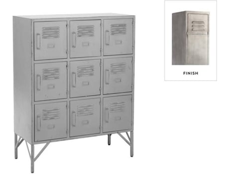 Armário CALICOSY 9 portas (Cinzento - Metal - 86x41x113.5 cm)