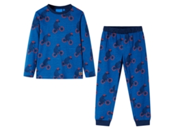 Pijama De Manga Comprida Para Criança Azul-petróleo 116