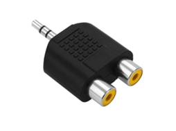 Adaptador De Jack 3.5mm M Para 2 Rca F Sanda Sd 8018 Preto