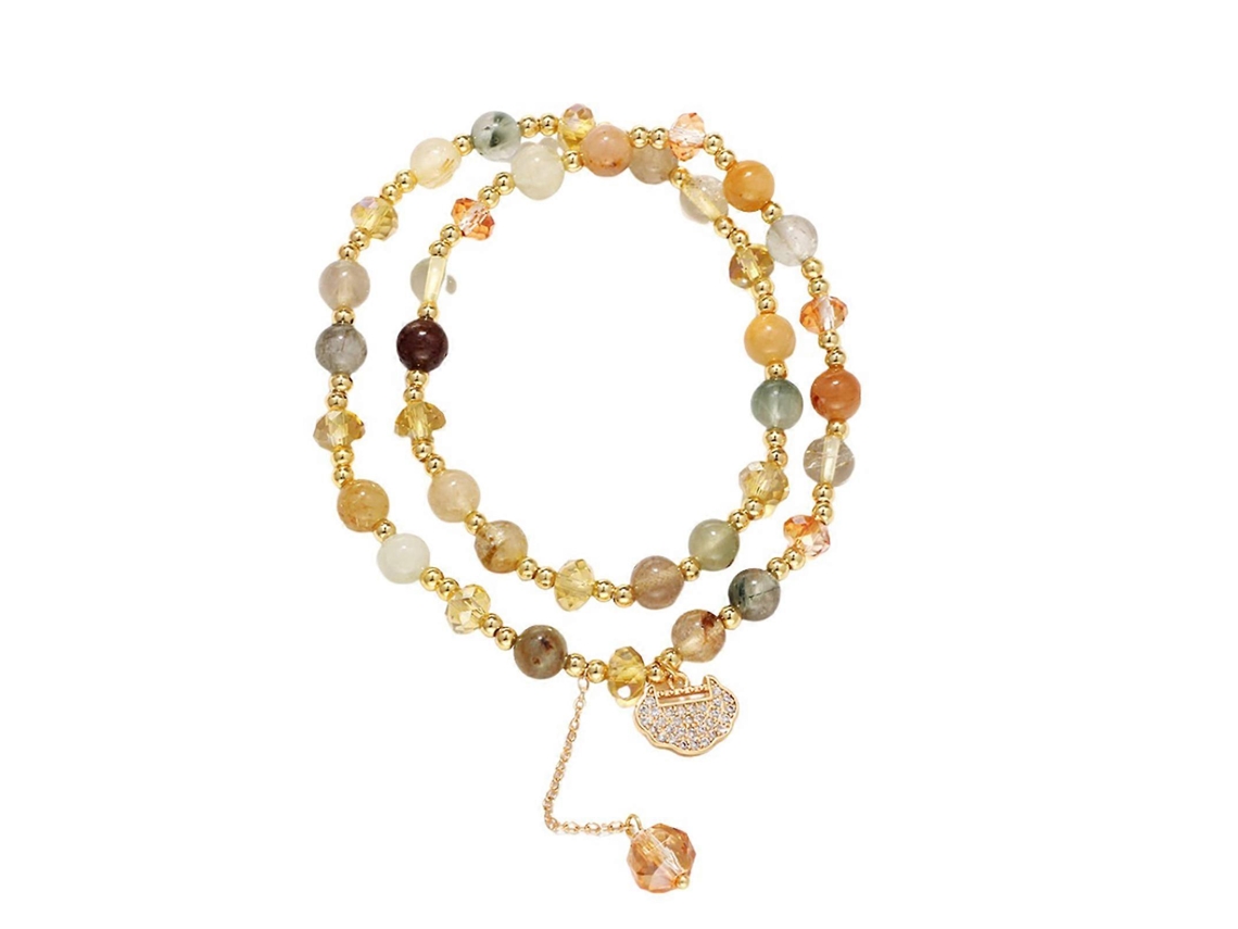 Pulseira Feminina Com Cristais Brilhantes, Resistente E Com Superfície Lisa. Nostalgia88