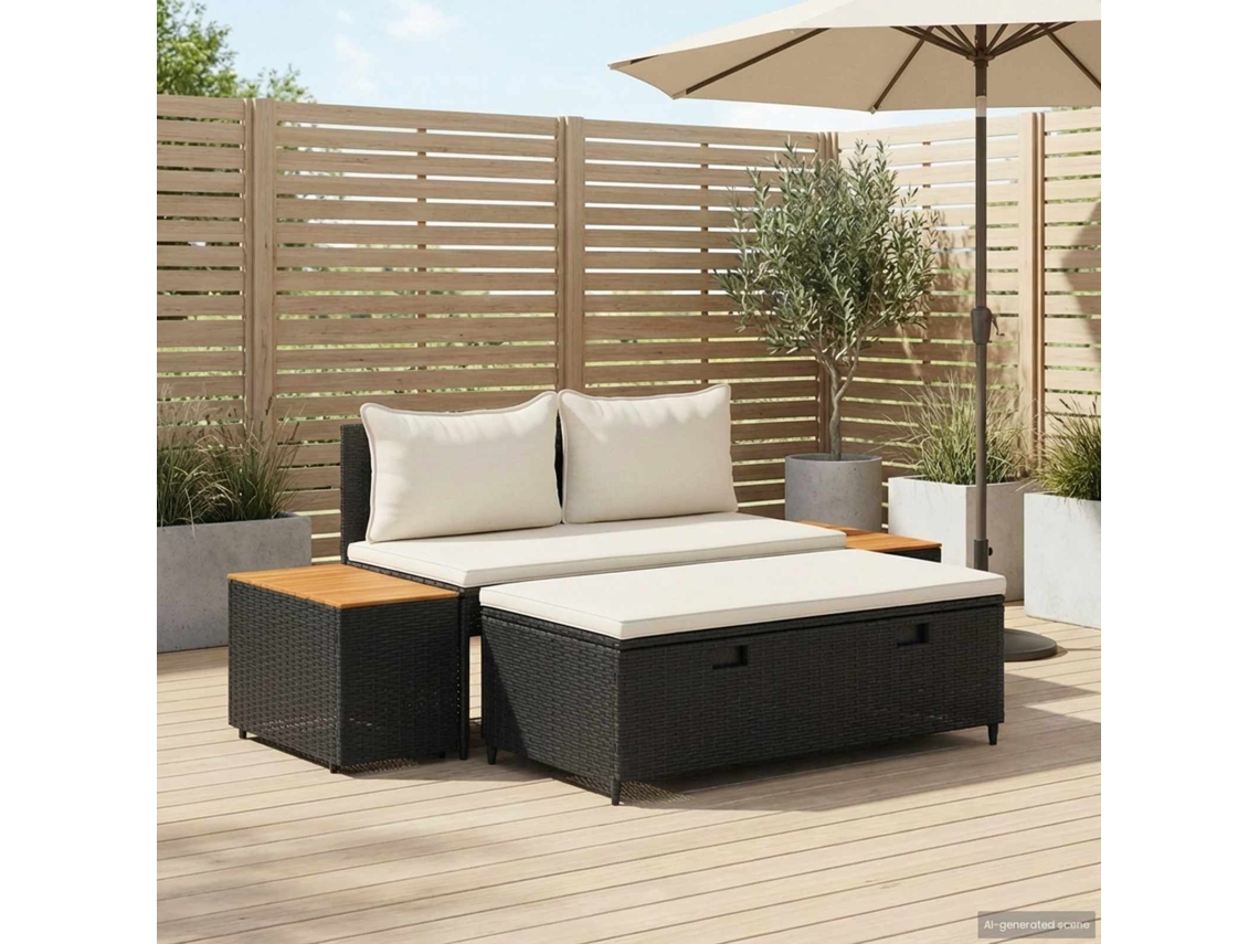 Vidaxl Conjunto De Sofás Para Exterior 4 -seater 4 Unid. Retangular