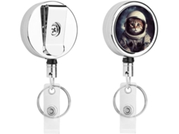 Porta Crachás Retráteis Gatos E Astronautas, Fun Porta Crachás De Enfermeira Com Clipe Chaveiro, Porta