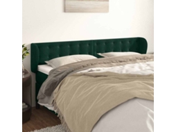 Vidaxl Cabeceira De Cama C/ Abas Veludo 203x23x78/88cm Verde-escuro