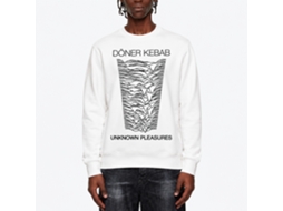 Rockinstone Doner Kebab: Unknown Pleasures White Classic Sweatshirt Unique Designer Style