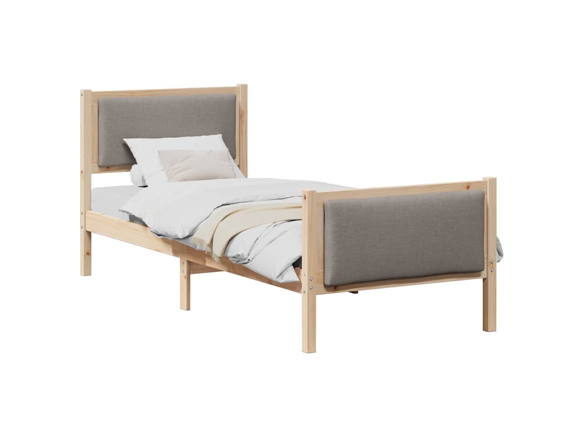 Estrutura da Cama Cinzento Acastanhado Tecido MAISON EXCLUSIVE 75x190 cm