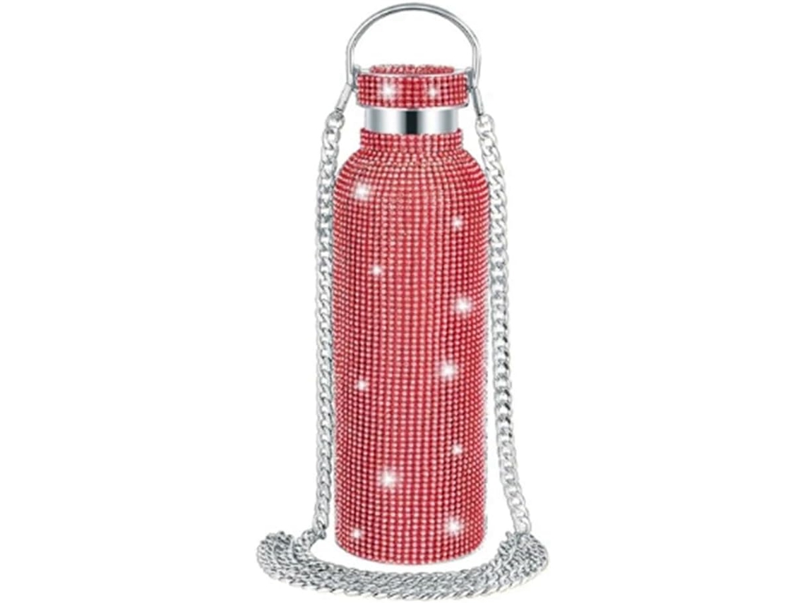 Garrafa De Água Diamond Steel, Garrafa De Água Portátil Com Strass Brilhantes, Garrafa Térmica Com G Gokoco