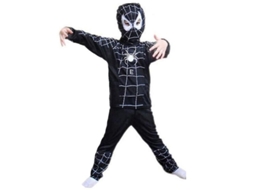 Traje Cosplay Para Crianças Meninos Spiderman Batman Superman Halloween Festa Carnaval Fantasia Homem-aranha Preto