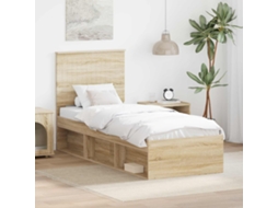 Vidaxl Estrutura da Cama com Cabeceira Carvalho Sonoma 75 X 190 Cm
