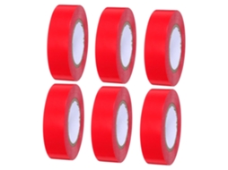 Luxshiny 6 Rolos De Fita Isolante Elétrica Pvc Vermelha Alta Resistência Para Proteção, Reparo E Fixação De Cabos Para