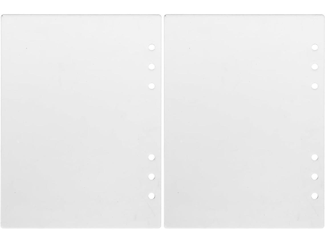 Camada para Arquivo Argolas em Acrílico Leve Tamanho A6, Conjunto de 2 Peças, Camada Rígida Transparente, Ideal para