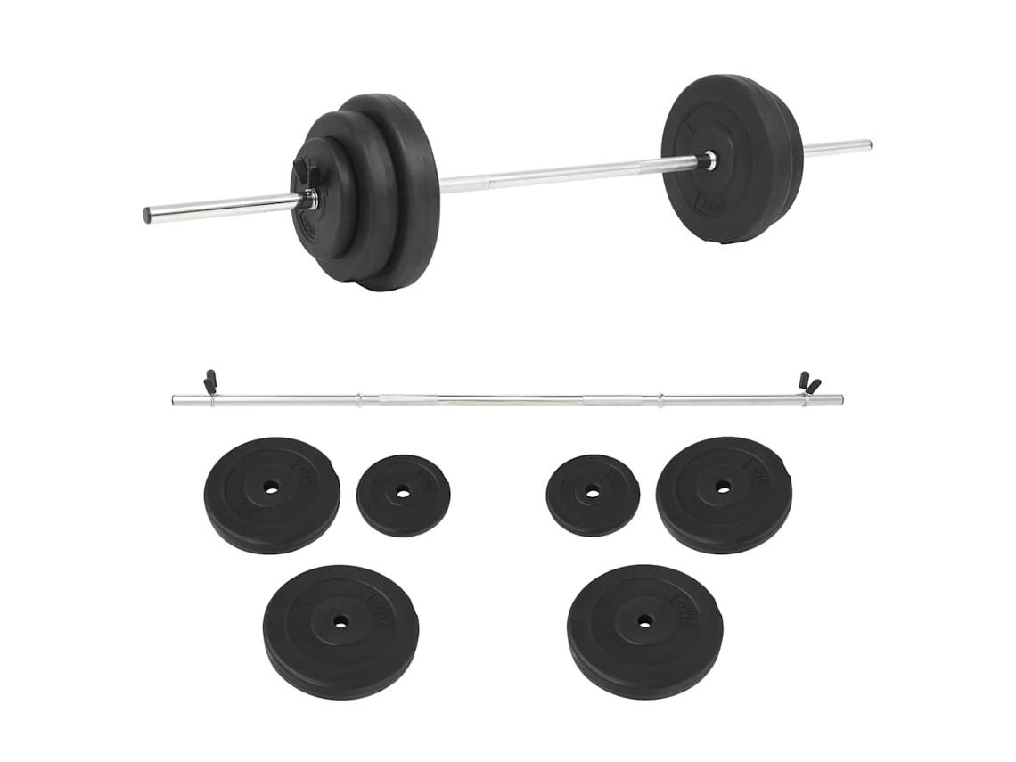 Vidaxl Conjunto Com Barra 30 Kg