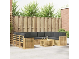 Vidaxl Conjunto De Sofás Para Exterior 10 Unid. Branco E Antracite