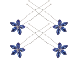 Conjunto De 4 Presilhas De Cabelo De Cristal Para Casamento, Presilhas De Liga Metálica Para Noivas, Formato