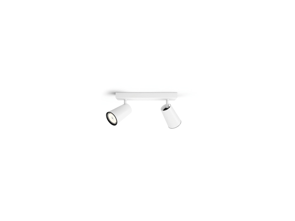 Candeeiro de Teto Led com Dois Focos Philips Paisley Branco LEDKIA