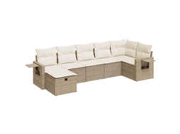 Garden Sofa Set, Garden Sofa Sets Vidaxl Bege Rattan / Vime (n/a)