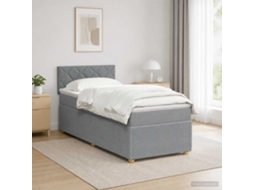 Vidaxl Cama Box Spring Com Colchão E Led Cinzento-claro 90 X 190 Cm